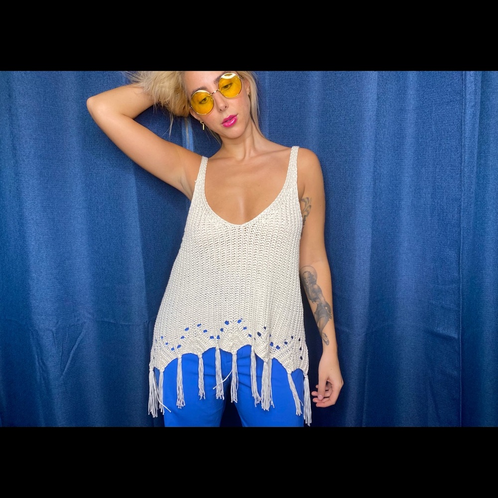 Women’s Fringe Boho Knit Tank Top